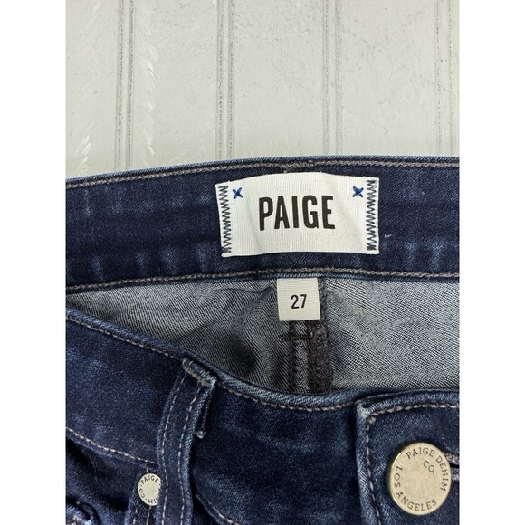 Paige Size 27 Womens Jeans Skyline Ankle Peg Low Rise Dark Wash Stretch - Picture 2 of 3